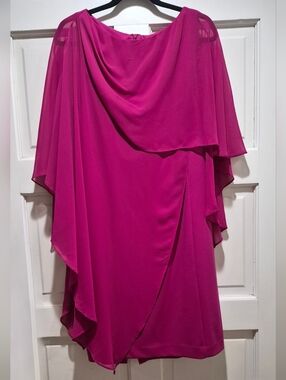 Eliza J Fuchsia Chiffon Overlay Dress – Size 14 EUC